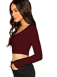 THE BLAZZE Women's Crop Top (QW-62_Maroon_X-Large(36-38))-thumb2