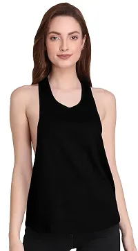 The Blazze 1005 Women's Cotton Racerback Tank Top (Small(30"-32"), Black)-thumb1