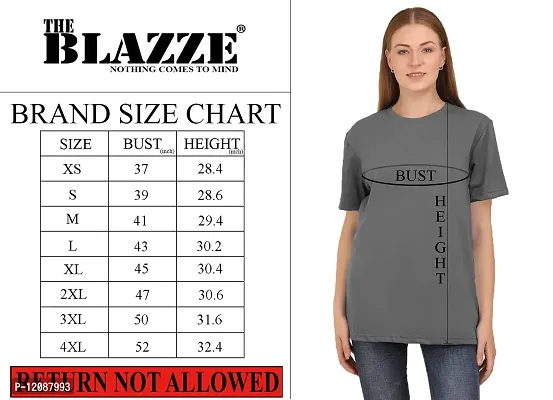 The BLAZZE 1582 Women's Cotton Oversize Casual Stylish Latest Round Neck Half Sleeve Loose Realxed Fit Boyfriend Attractive Oversized T-Shirts for Women-thumb5