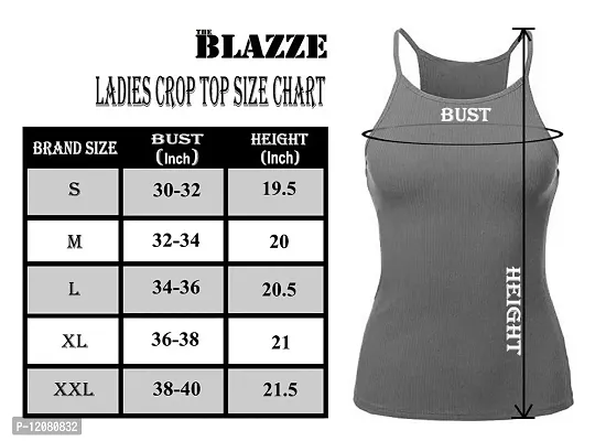 THE BLAZZE Women's Sleeveless Crop Tops Sexy Strappy Tees (XXL, Dark Grey)-thumb5