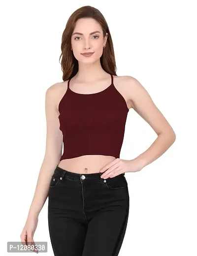 THE BLAZZE 1002 Women's Sleeveless Crop Tops Sexy Strappy Tees-thumb3