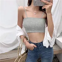 THE BLAZZE 1290 Crop Tops for Women (XL, Gray)-thumb2