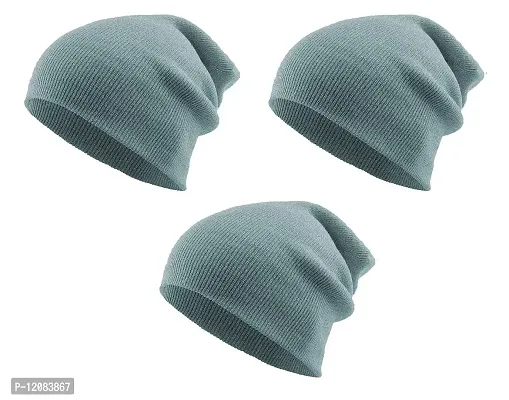 THE BLAZZE 2015 Winter Beanie Cap for Men and Women's (Free Size, Blue)