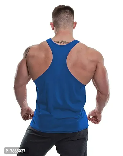 THE BLAZZE 0051 Men's Tank Top Muscle Gym Bodybuilding Vest Fitness Workout Stringers-thumb2