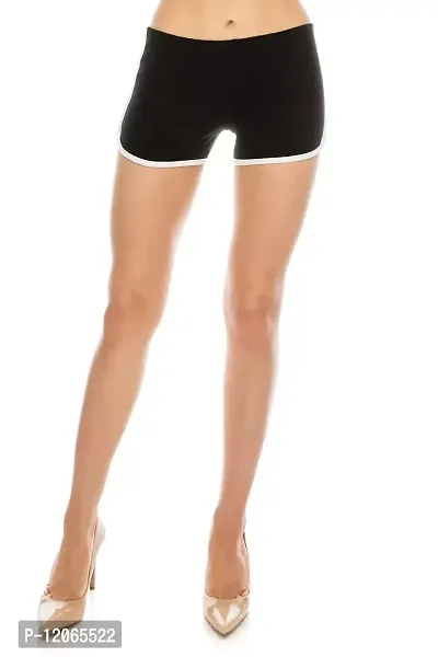 THE BLAZZE Women Sports Shorts Gym Workout Yoga Short (M, Black)-thumb2