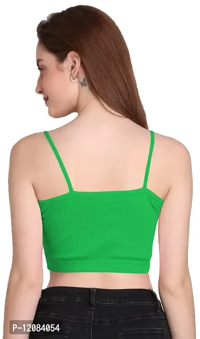 THE BLAZZE 1290 Women's Sleeveless Crop Tops Sexy Strappy Tees (X-Small, Green)-thumb3