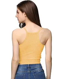 THE BLAZZE 1002 Women's Sleeveless Crop Tops Sexy Strappy Tees (Medium(32""-34""), P - Mustard Yellow)-thumb3