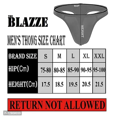 THE BLAZZE Men's G-String Thong Thongs Sexy Low Mid High Thongs Sexy Underwear Thongs for Men (Pack of 4) (XX-Large-(40/100cm), 0009 - Beige White Pink Blue)-thumb5