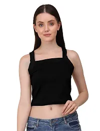 AD2CART A1716 Women's Basic Solid Halter Neck Crop Top for Women Stylish Western-thumb4