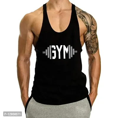THE BLAZZE 0004 Men's Gym Tank Gym Tank Stringer Tank Tops for Men Gym Vest for Men Vests for Men Sleeveless T-Shirt Bodybuilding Gym Tank Tops for Men-thumb0