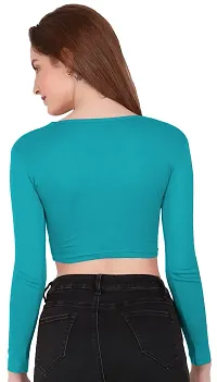 THE BLAZZE 1109 Women's V Neck Crop Top-thumb2