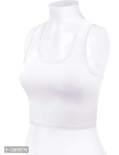 THE BLAZZE 1017 Women's Cotton Racerback Basic Crop Tank Tops-thumb4