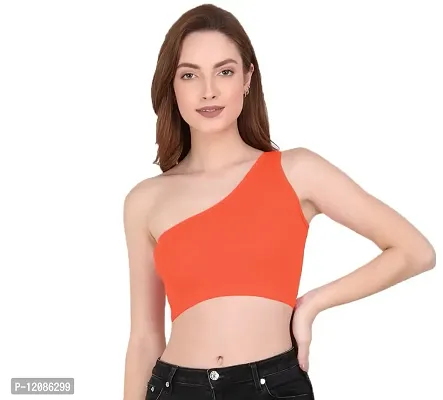 THE BLAZZE Womens Sleeveless Crop Tops Sexy Strappy Tees (X-Large, Orange)-thumb5