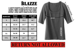 THE BLAZZE 1054 Women's Cotton Scoop Neck Elbow Sleeve T-Shirt for Women (X-Large(36�-38), D - Grey)-thumb4