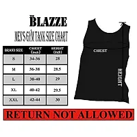 THE BLAZZE 0047 Men's Gym Tank Gym Stringer Gym Vest Sleeveless Tank Top (2XL, Black)-thumb2