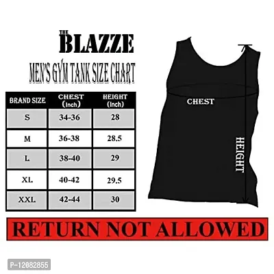 THE BLAZZE 0047 Men's Gym Tank Gym Stringer Gym Vest Sleeveless Tank Top (2XL, Black)-thumb3