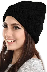 THE BLAZZE 2015 Winter Beanie Cap for Men and Women (Free, Black)-thumb2