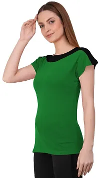 THE BLAZZE 1330 Women's Cotton Regular Fit Round Neck Half Sleeve Utility T-Shirts for Women Combo (Small, Color_11)-thumb2