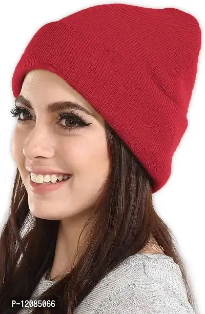 THE BLAZZE 2015 Winter Beanie Cap for Men and Women's (Free Size, Pink)-thumb2