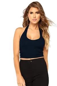 THE BLAZZE 1294 Women's Crop Top T-Shirt (X-Large, Prussian Blue)-thumb4