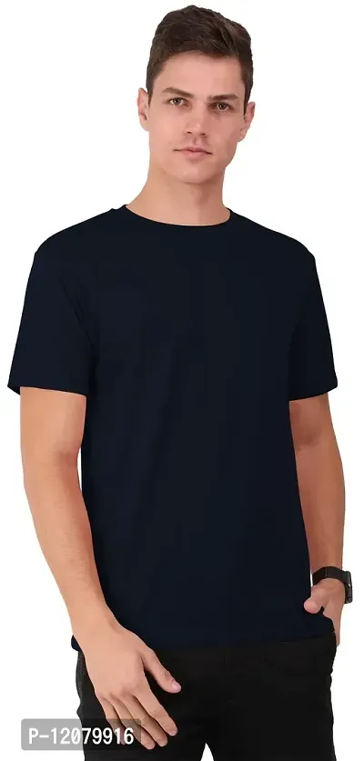 THE BLAZZE 0017 Men's Round Neck Half Sleeve Cotton T-Shirt for Men-thumb0