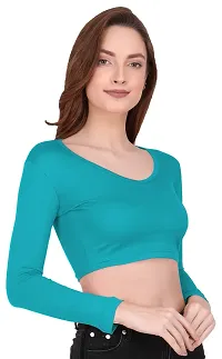 THE BLAZZE 1109 Women's V Neck Crop Top-thumb3