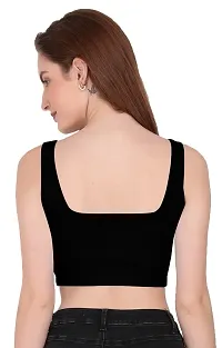 THE BLAZZE 1044 Women's Summer Basic Sexy Strappy Sleeveless Crop Top (XX-Large(38?-40), A - Black)-thumb3