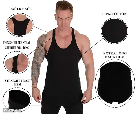 THE BLAZZE 0038 Men's Sleeveless T-Shirt Gym Tank Gym Stringer Tank Tops Muscle Gym Bodybuilding Vest Fitness Workout Train Stringers-thumb4