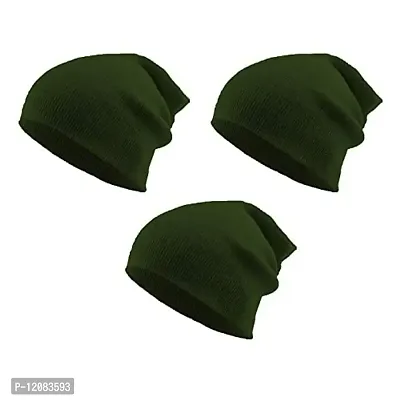 THE BLAZZE 2015 Winter Beanie Cap for Men and Women's (Free Size, Green)