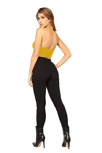 THE BLAZZE 1294 Halter Neck Crop Top for Women (Medium, Yellow)-thumb1