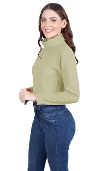 THE BLAZZE 1348 Women's High Turtle Neck Full Sleeve T-Shirt Top Crop Top for Women-thumb3