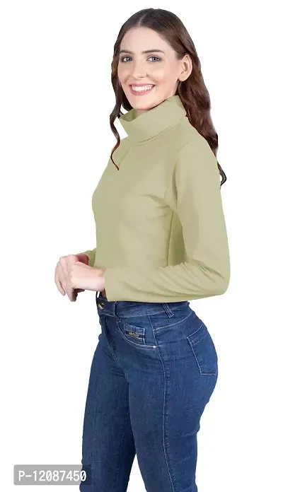THE BLAZZE 1348 Women's High Turtle Neck Full Sleeve T-Shirt Top Crop Top for Women-thumb4
