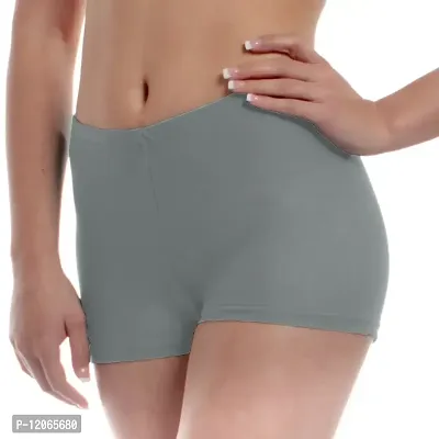 THE BLAZZE Women's Seamless Spandex Boyshort Underskirt Pant Short Leggings (M, Grey+Navy+Orange+Pink)-thumb2