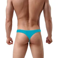 THE BLAZZE Men's G-String Thong Thongs Sexy Low Mid High Thongs Sexy Underwear Thongs for Men (Pack of 4) (XX-Large-(40/100cm), 0009 - Beige White Pink Blue)-thumb3