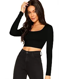 THE BLAZZE C555759 Sexy Women's Cotton Full Sleeve Tank Crop Tops Bustier Bra Vest Shorts Crop Top Bralette Blouse Top for Women (2XL, Combo_1)-thumb1