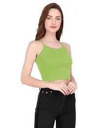 THE BLAZZE 1002 Women's Sleeveless Crop Tops Sexy Strappy Tees (X-Large(36?-38""), N - Reliance Green)-thumb3