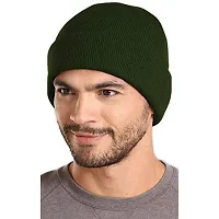 THE BLAZZE 2015 Winter Beanie Cap for Men and Women's (Free Size, Green)-thumb2