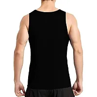 THE BLAZZE 0047 Men's Gym Tank Gym Stringer Gym Vest Sleeveless Tank Top (2XL, Black)-thumb1