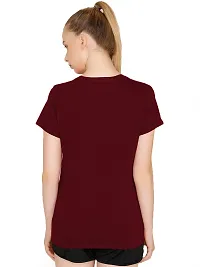 THE BLAZZE 1019 Women's Basic Sexy Solid Scoop Neck Slim Fit Full Sleeve Crop Top T-Shirt for Women (Small(30 -32 ), G - Maroon)-thumb4