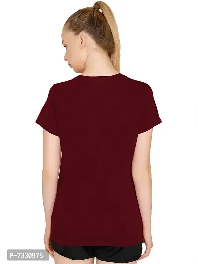 THE BLAZZE 1019 Women's Basic Sexy Solid Scoop Neck Slim Fit Full Sleeve Crop Top T-Shirt for Women (Small(30 -32 ), G - Maroon)-thumb5