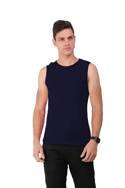 AD2CART A0006 Men's Round Neck Sleeveless T-Shirt Tank Top Gym Bodybuilding Vest Muscle Tee for Men