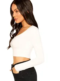 THE BLAZZE Women's Crop Top (QW-62_White_X-Large)-thumb2