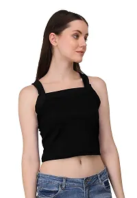 AD2CART A1716 Women's Basic Solid Halter Neck Crop Top for Women Stylish Western-thumb2