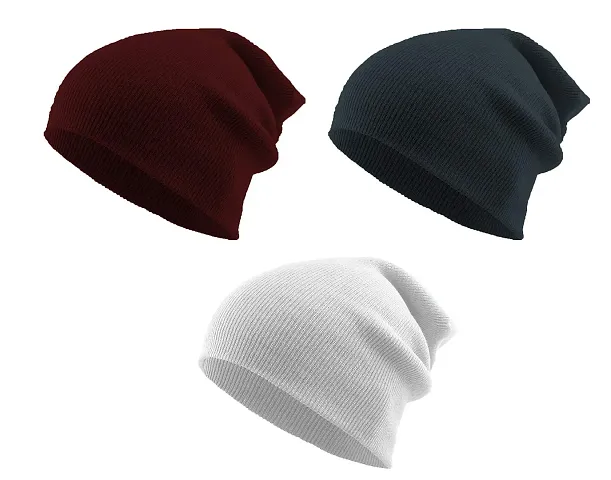 THE BLAZZE 2015 Winter Beanie Cap for Men and Women Pack Of 3