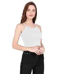 THE BLAZZE 1002 Women's Sleeveless Crop Tops Sexy Strappy Tees (XX-Large(38?-40""), L - White)-thumb2