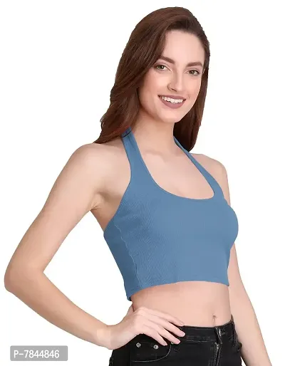 THE BLAZZE 1294 Women's Sexy Cotton Tank Crop Tops Bustier Bra Vest Crop Top Bralette Blouse Top for Womens(M,Color_02)-thumb1