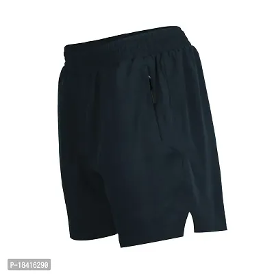 Classic Polyester Solid Shorts for Men-thumb2