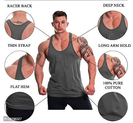 THE BLAZZE 0001 Mens Gym Tank Gym Tank Stringer Tank Tops for Men Gym Vest for Men Sleeveless Bodybuilding Gym Tank Tops for Men-thumb3