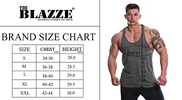 THE BLAZZE 0001 Mens Gym Tank Gym Tank Stringer Tank Tops for Men Gym Vest for Men Sleeveless Bodybuilding Gym Tank Tops for Men-thumb3