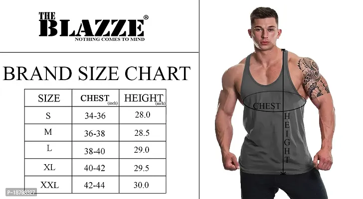 THE BLAZZE 0001 Mens Gym Tank Gym Tank Stringer Tank Tops for Men Gym Vest for Men Sleeveless Bodybuilding Gym Tank Tops for Men-thumb4